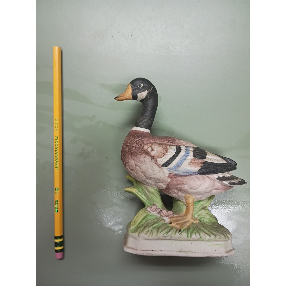 Vintage Ceramic Canada Goose Figurine Hand Painted Waterfowl Bird Statue 6.5in